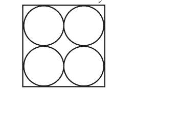 Four identical coins (circles) packed in a square, two by two